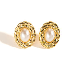 Stainless Steel Earrings vintage Pearl Earrings for women