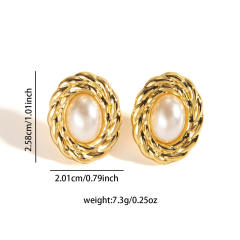 Stainless Steel Earrings vintage Pearl Earrings for women