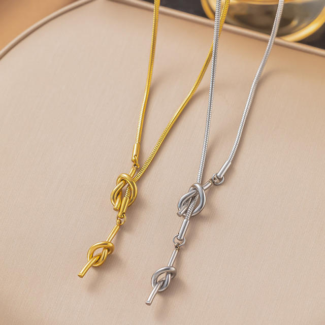 Stainless Steel necklace Small Round Bead Pearl Tassel long necklace sweater chain
