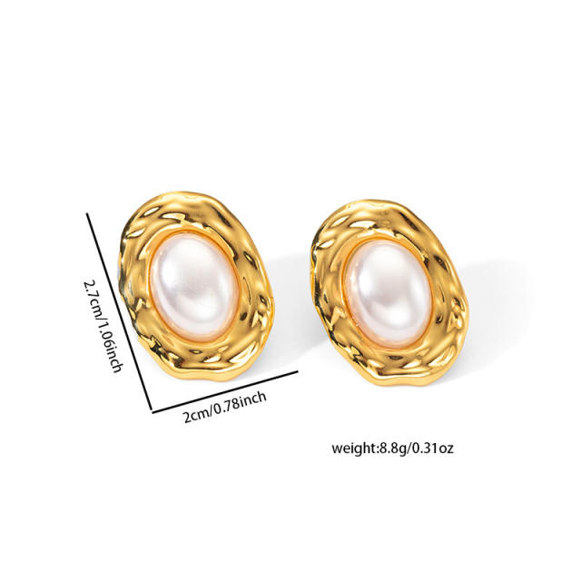 Stainless Steel earrings Flower Earrings for Women pearl earrings