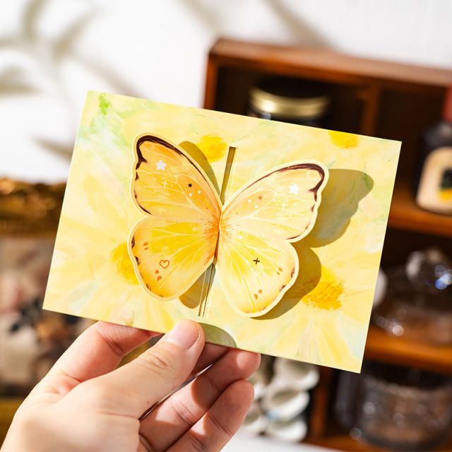 Three-dimensional butterfly greeting card diy birthday couple handwritten card