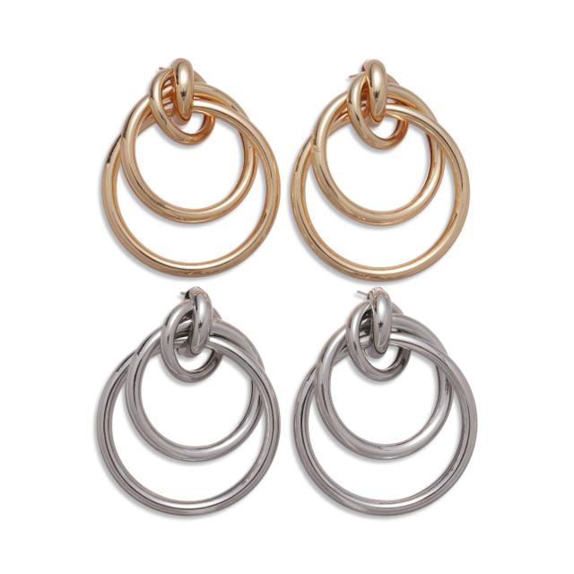 Personality geometric circle earrings