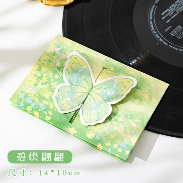 Three-dimensional butterfly greeting card diy birthday couple handwritten card