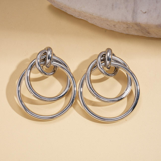 Personality geometric circle earrings