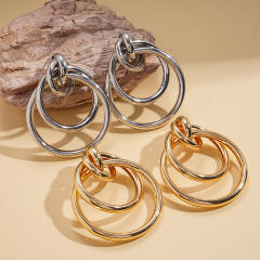Personality geometric circle earrings