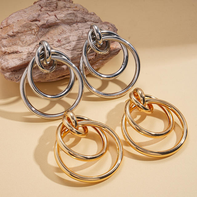 Personality geometric circle earrings
