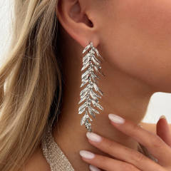 Creative gold silver color alloy wheat ears necklace earrings set