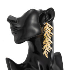 Creative gold silver color alloy wheat ears necklace earrings set