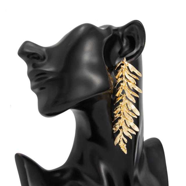 Creative gold silver color alloy wheat ears necklace earrings set