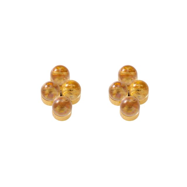 304 stainless steel earrings colorful diamond cross studs earrings