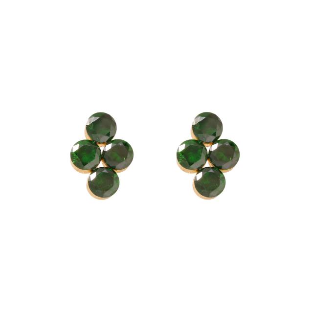 304 stainless steel earrings colorful diamond cross studs earrings