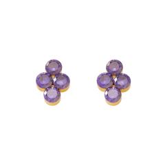 304 stainless steel earrings colorful diamond cross studs earrings