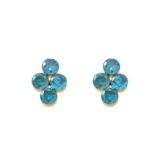 304 stainless steel earrings colorful diamond cross studs earrings