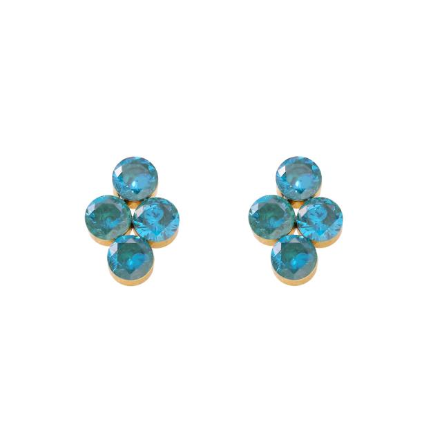 304 stainless steel earrings colorful diamond cross studs earrings