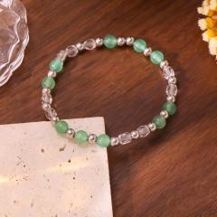 Handmade colorful crystal bead stainless steel bead bracelet