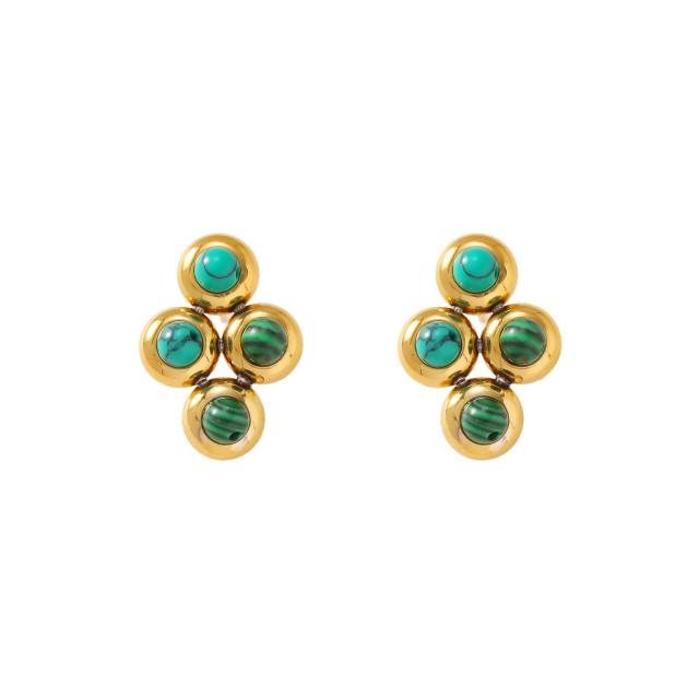 304 stainless steel earrings colorful diamond cross studs earrings