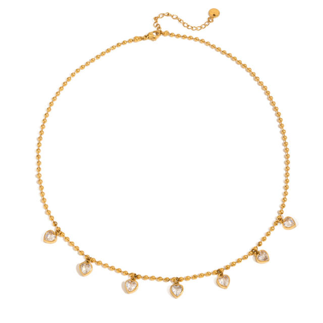 Love Zircon Necklace Light Luxury stainless Steel necklace