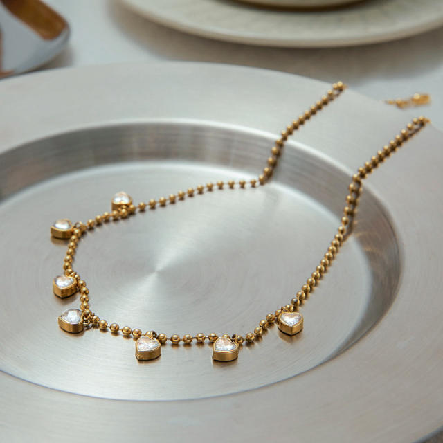 Love Zircon Necklace Light Luxury stainless Steel necklace