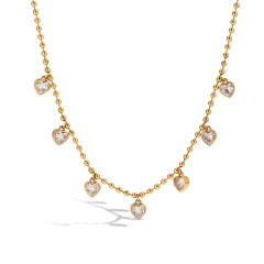 Love Zircon Necklace Light Luxury stainless Steel necklace