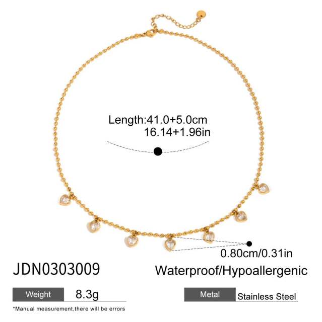 Love Zircon Necklace Light Luxury stainless Steel necklace