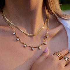 Love Zircon Necklace Light Luxury stainless Steel necklace