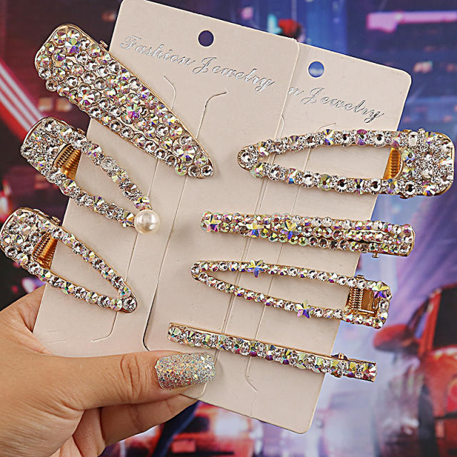 Simple Duckbill Clip Diamond-Encrusted Hairpin duckbill hair clips