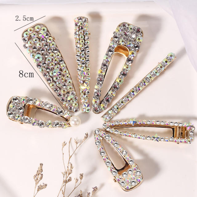 Simple Duckbill Clip Diamond-Encrusted Hairpin duckbill hair clips