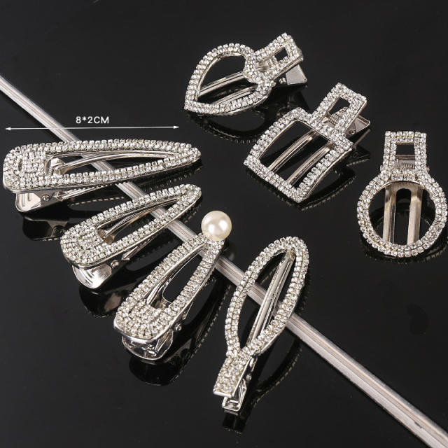 Korean fashion full diamond hollow out duckbill hair clips