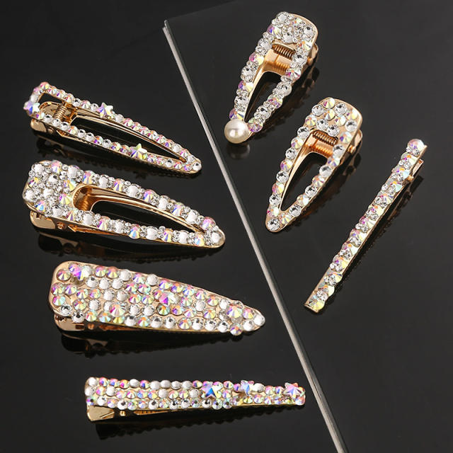 Simple Duckbill Clip Diamond-Encrusted Hairpin duckbill hair clips