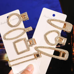 Korean fashion full diamond hollow out duckbill hair clips