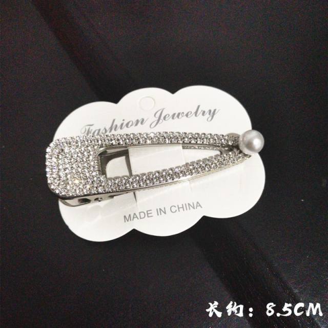 Korean fashion full diamond hollow out duckbill hair clips