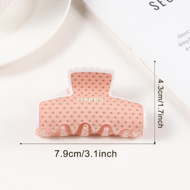Korean fashion vintage polka dots pattern women hair claw clips