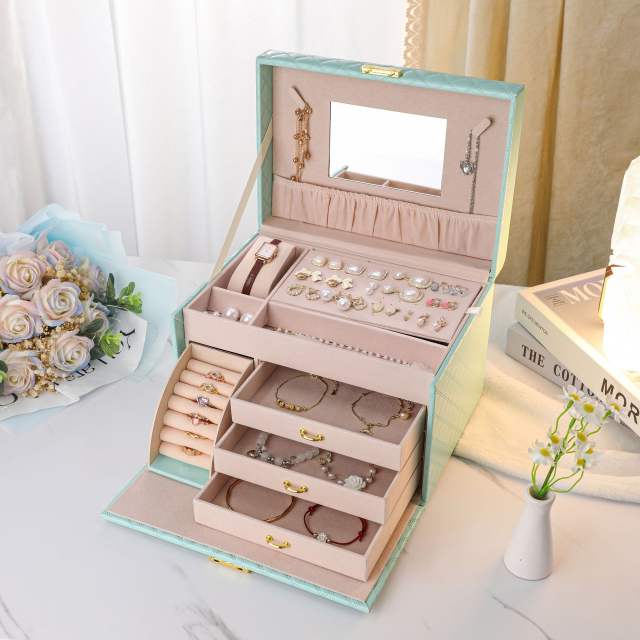 High Beauty Value Jewelry Storage Box with Lock Large Capacity Jewelry Box Home
