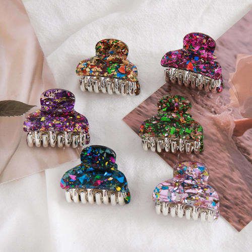 Fashion Small Acrylic Geometric Colorful Hairpin small hair claw clips