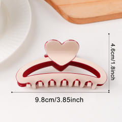 Valentine's Day Heart Contrast Color Clip Women's hair claw clips