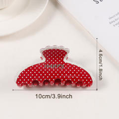 Korean fashion vintage polka dots pattern women hair claw clips