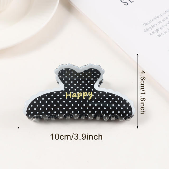 Korean fashion vintage polka dots pattern women hair claw clips