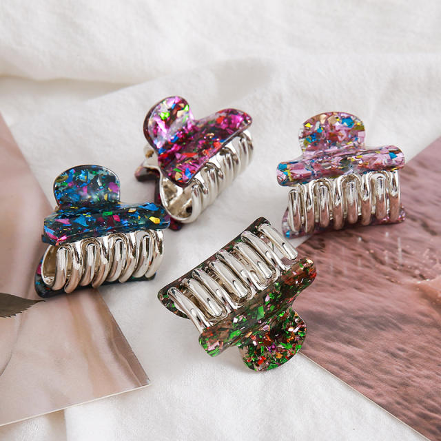Fashion Small Acrylic Geometric Colorful Hairpin small hair claw clips