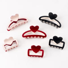 Valentine's Day Heart Contrast Color Clip Women's hair claw clips