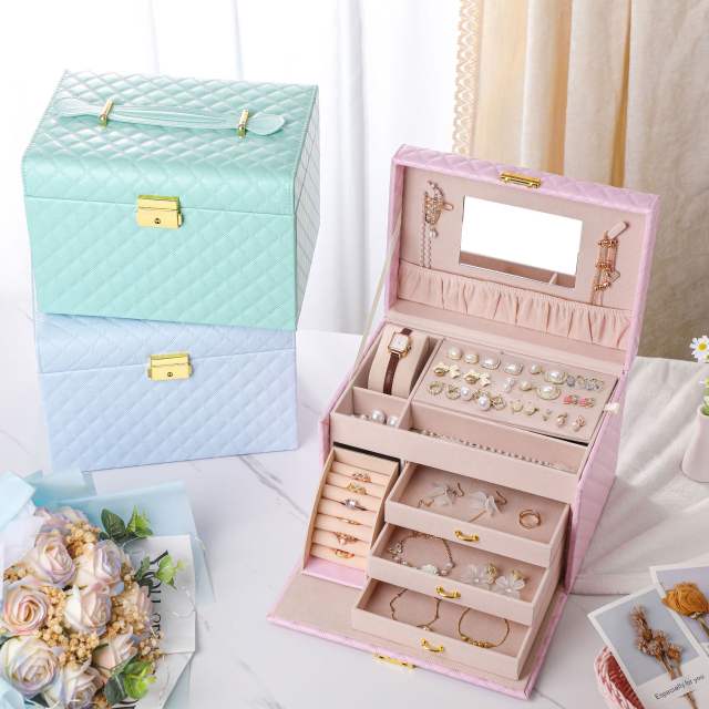 High Beauty Value Jewelry Storage Box with Lock Large Capacity Jewelry Box Home