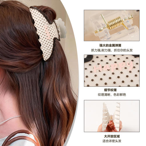 Korean fashion vintage polka dots pattern women hair claw clips