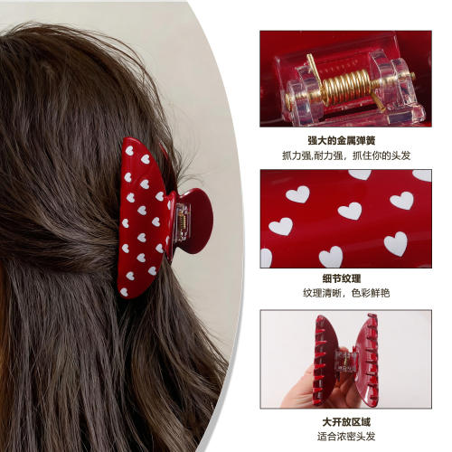Valentine's Day Heart Hairpin Women's hair claw clips