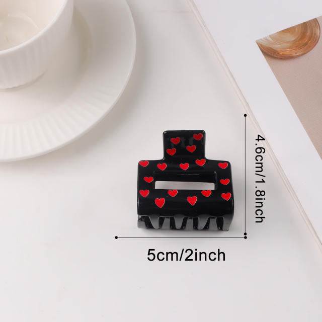 Heart Grabber Heart-Shaped Printed Hairpin hair claw clips for  Valentine's Day