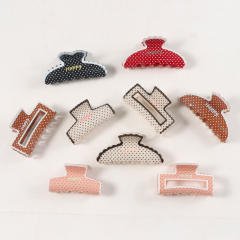 Korean fashion vintage polka dots pattern women hair claw clips