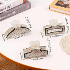 Korean fashion vintage polka dots pattern women hair claw clips