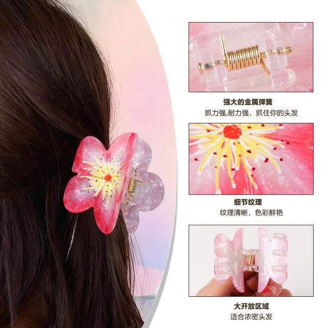 Sweet Plum Blossom Clip Fairy Flower Hairpin hair claw clips