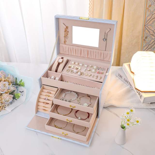 High Beauty Value Jewelry Storage Box with Lock Large Capacity Jewelry Box Home