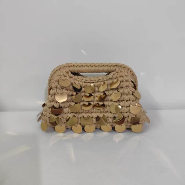 New Autum Style Pure Hand-Woven Multi-Color Sequin Clutch Bag corchet bag