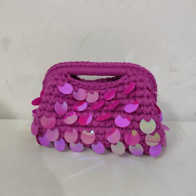 New Autum Style Pure Hand-Woven Multi-Color Sequin Clutch Bag corchet bag