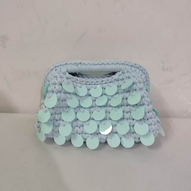 New Autum Style Pure Hand-Woven Multi-Color Sequin Clutch Bag corchet bag